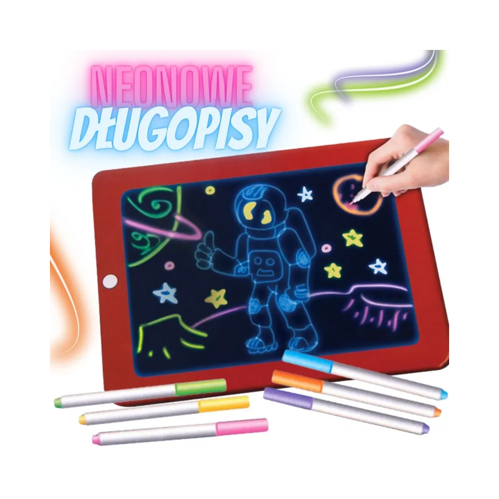 WOOPIE Magiczny Tablet Graficzny do Rysowania Neonowe Kolory