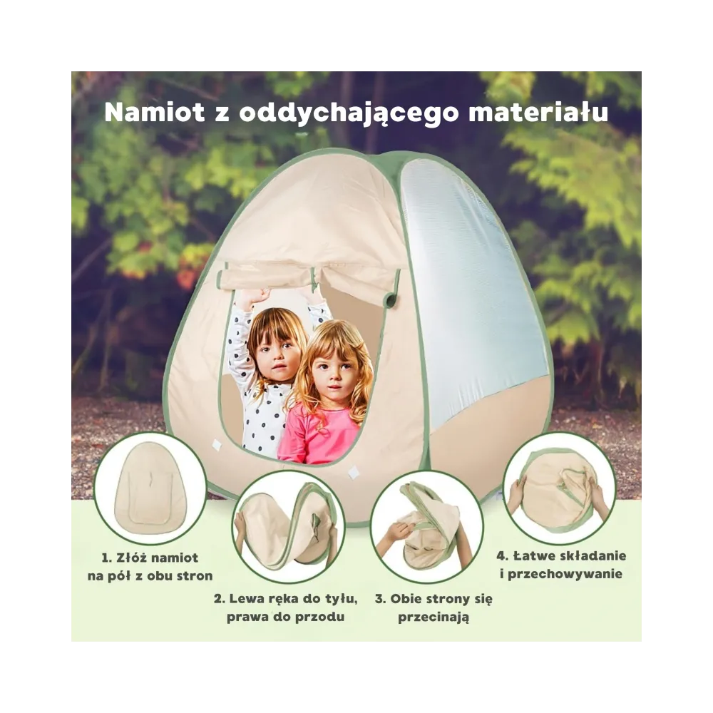 Dziecięcy namiot kempingowy idealny na zabawę na świeżym powietrzu