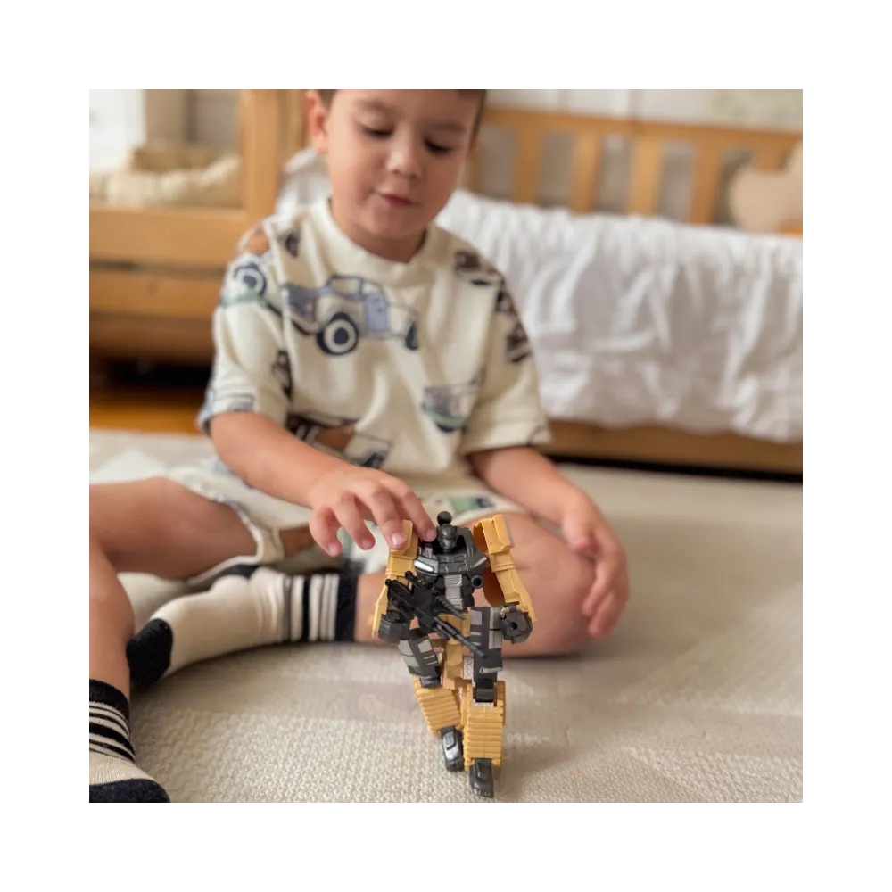 WOOPIE Zestaw 3w1 Robot Transformujący Czołg i Wyrzutnia na Strzałki Brązowy