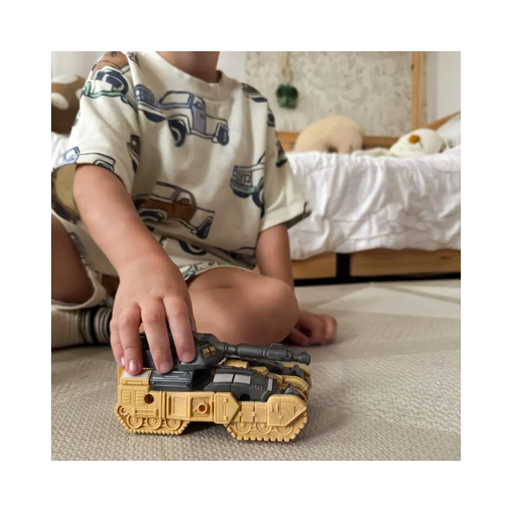 WOOPIE Zestaw 3w1 Robot Transformujący Czołg i Wyrzutnia na Strzałki Brązowy