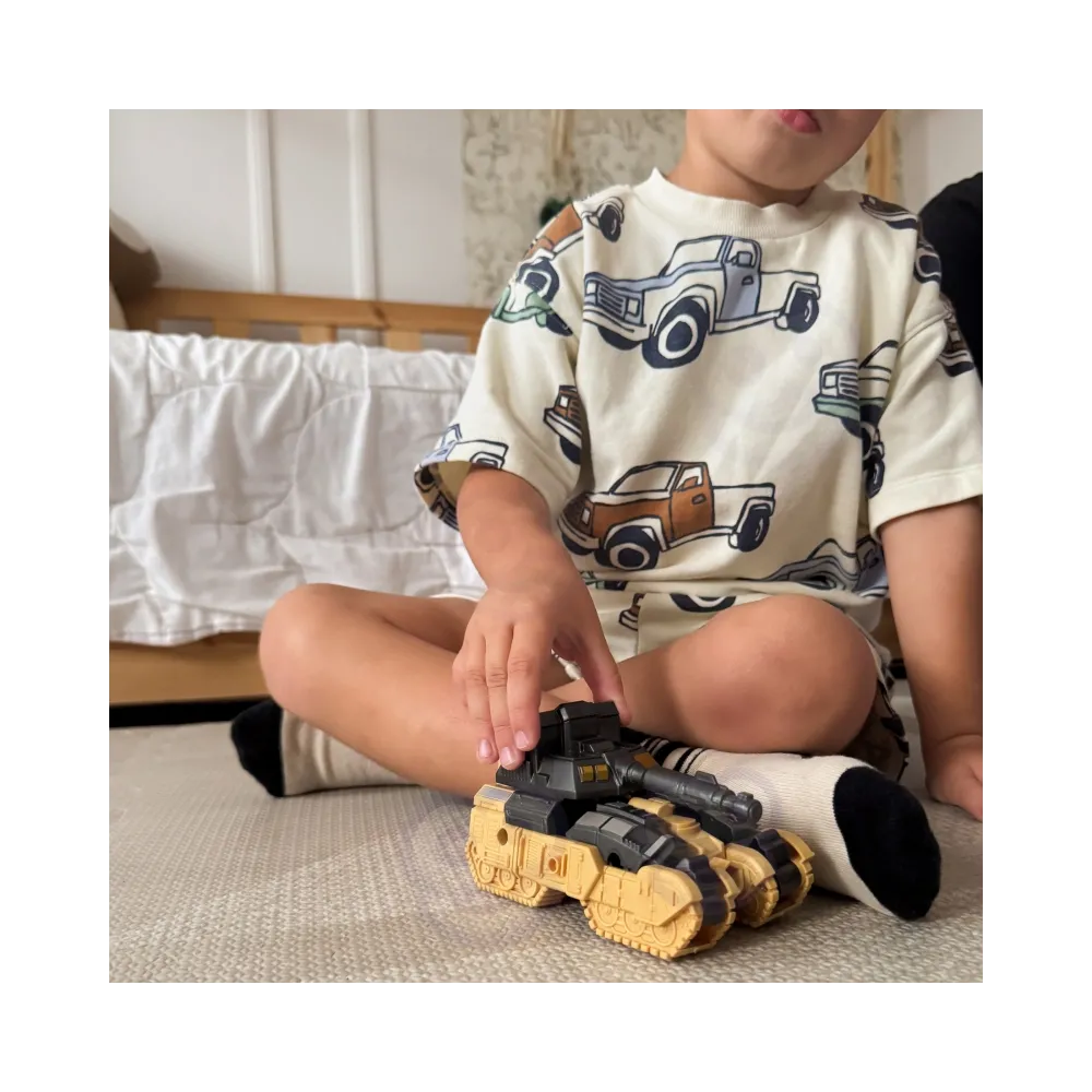 WOOPIE Zestaw 3w1 Robot Transformujący Czołg i Wyrzutnia na Strzałki Brązowy