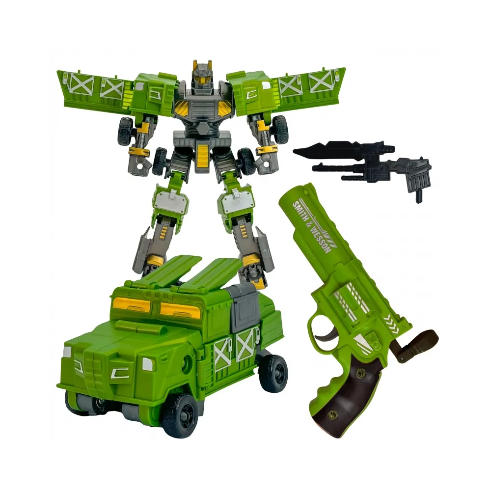 WOOPIE Zestaw 3w1 Robot Transformujący Pojazd Bojowy i Wyrzutnia na Strzałki Zielony