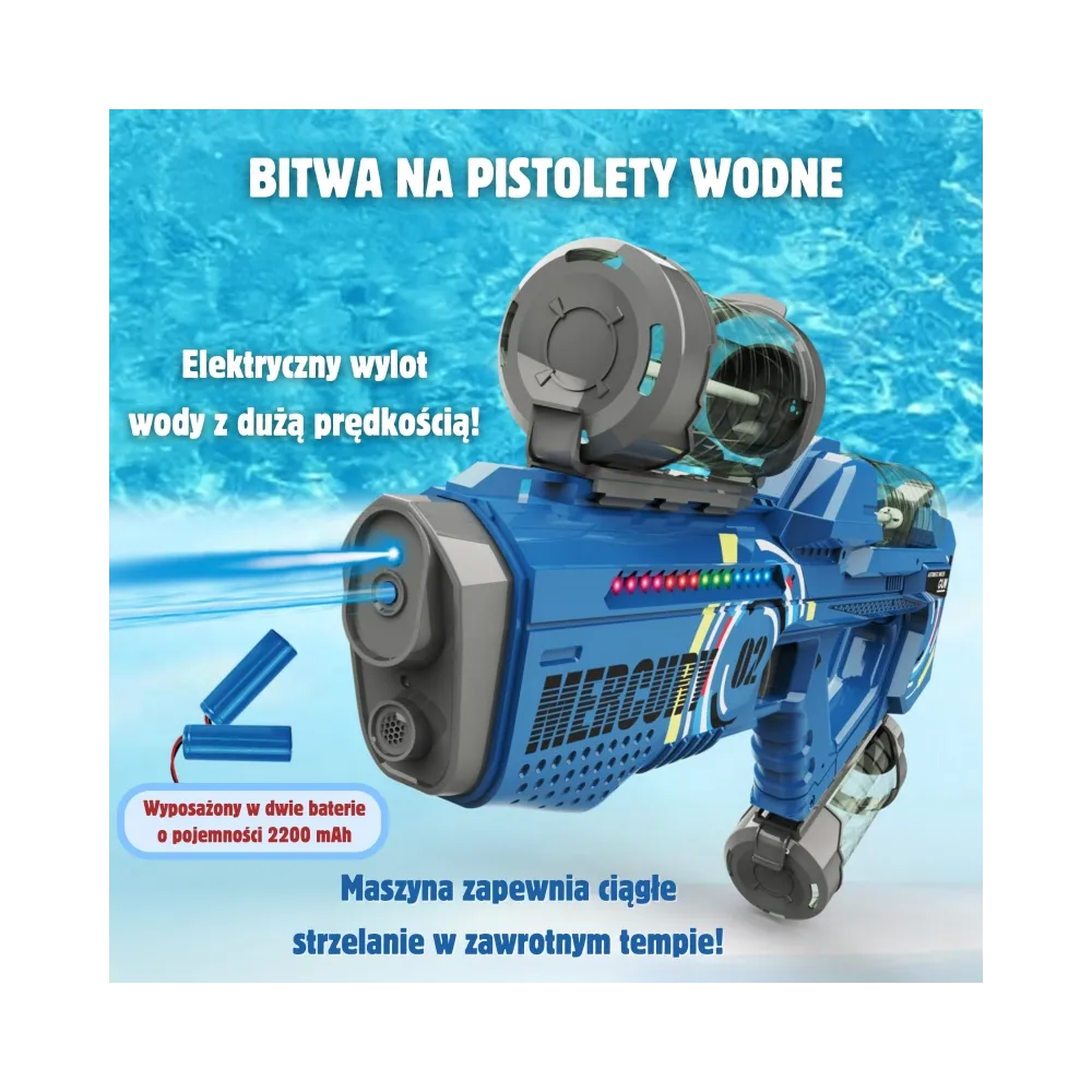 WOOPIE Pistolet na Wodę Elektryczny Automatyczny Merkury