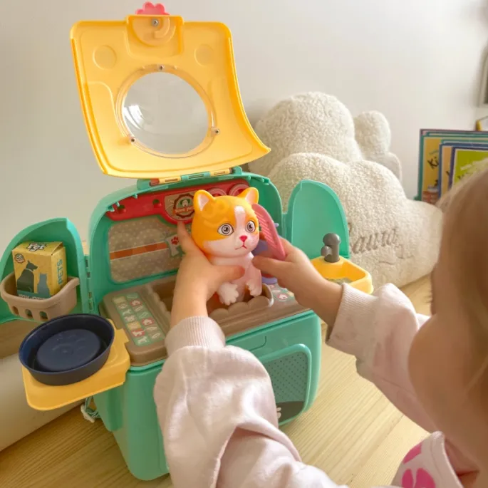 Kotek z akcesoriami do pielęgnacji