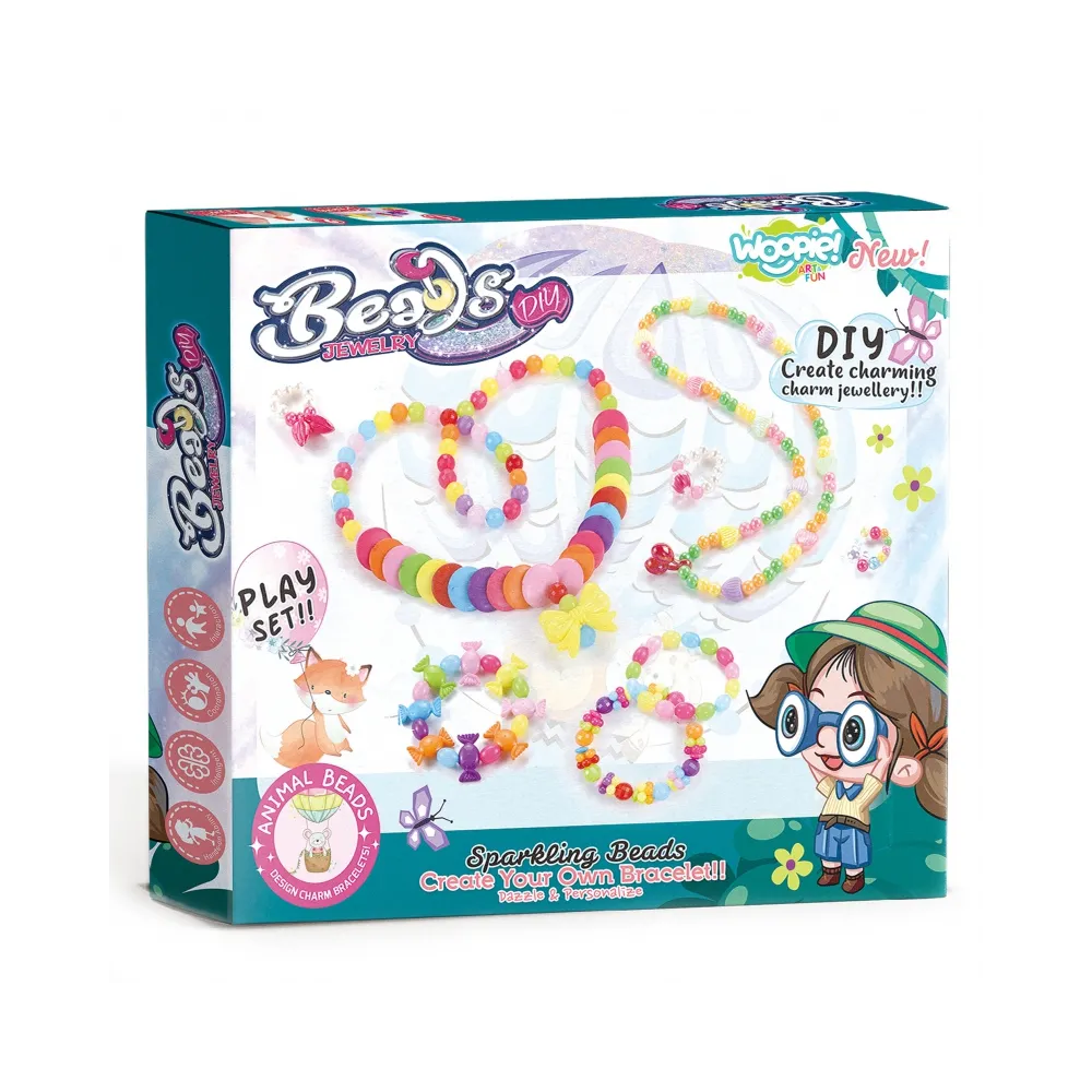 WOOPIE ART&FUN Zestaw do Robienia Biżuterii Bransoletek Wisiorków Pierścionków Nawlekanka