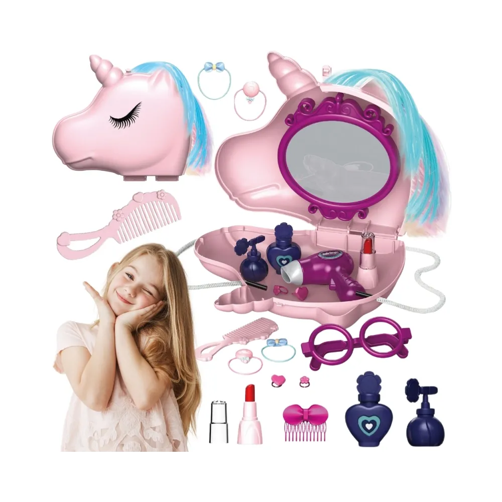 WOOPIE Toaletka dla Dziewczynki 2w1 Salon Piękności w Torebce Jednorożec