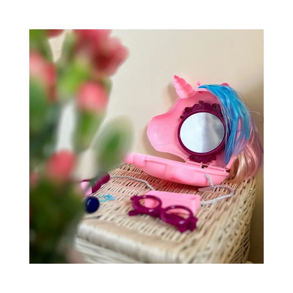 WOOPIE Toaletka dla Dziewczynki 2w1 Salon Piękności w Torebce Jednorożec