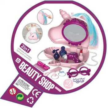 WOOPIE Toaletka dla Dziewczynki 2w1 Salon Piękności w Torebce Jednorożec