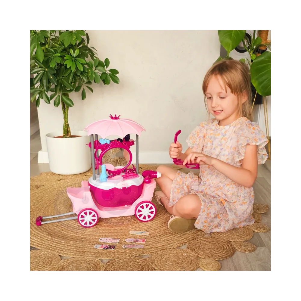 WOOPIE Salon Piękności Urody Toaletka na Kółkach Wózek Wlizka 31 akc. 4w1