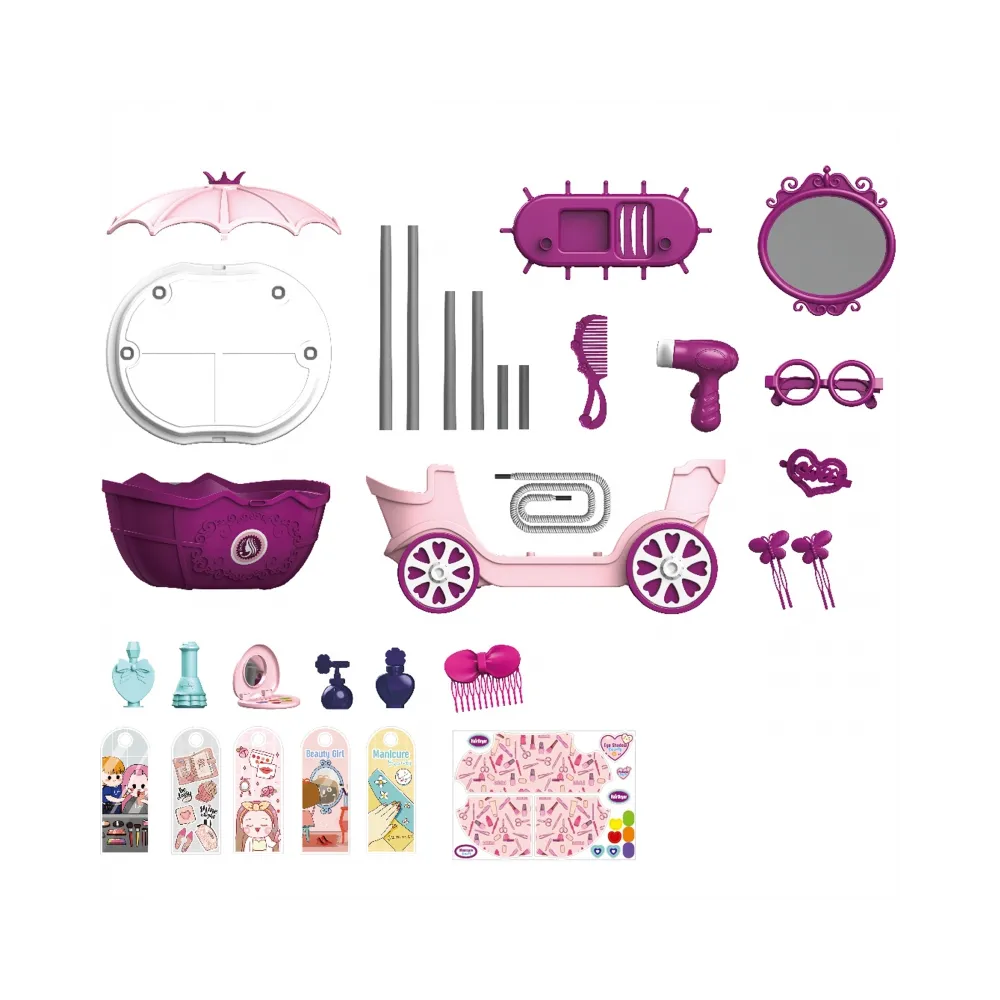 WOOPIE Salon Piękności Urody Toaletka na Kółkach Wózek Wlizka 31 akc. 4w1