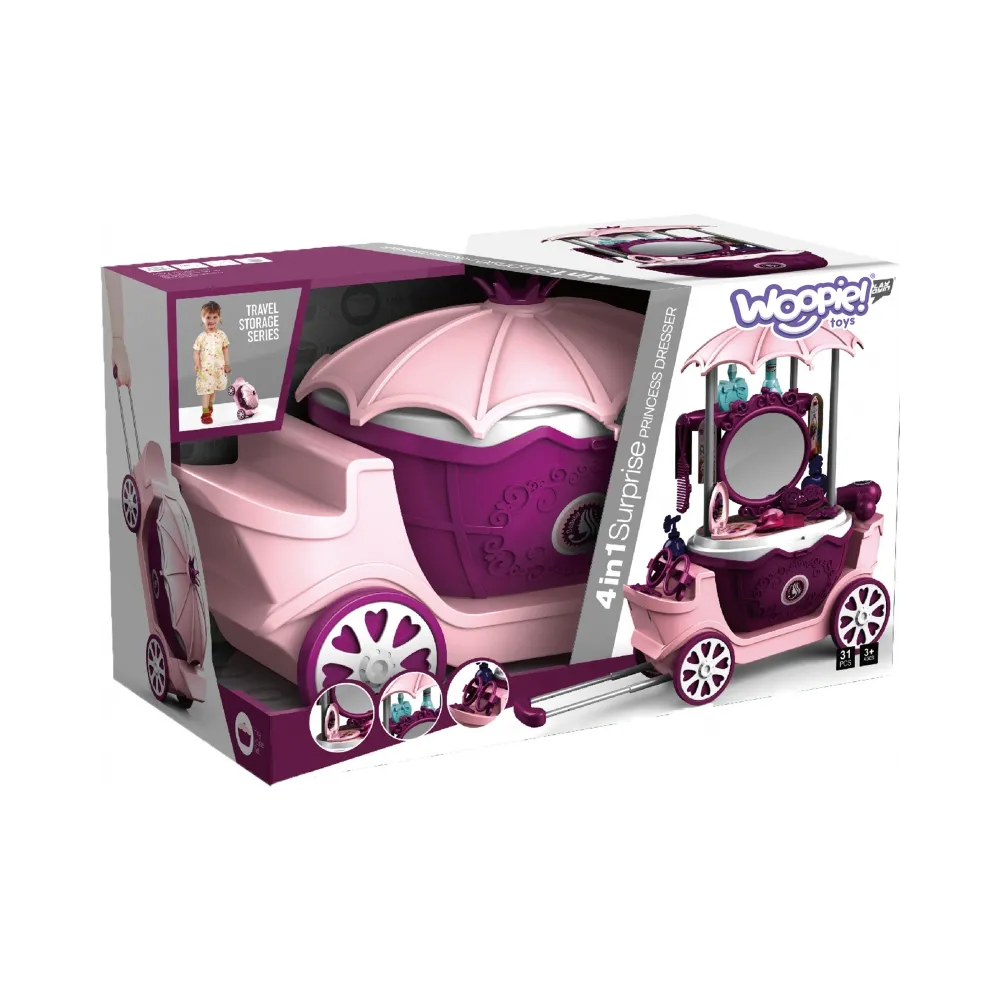 WOOPIE Salon Piękności Urody Toaletka na Kółkach Wózek Wlizka 31 akc. 4w1