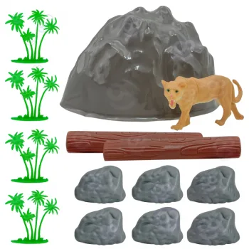 Zestaw 34 figurek zwierząt Safari w wygodnym opakowaniu