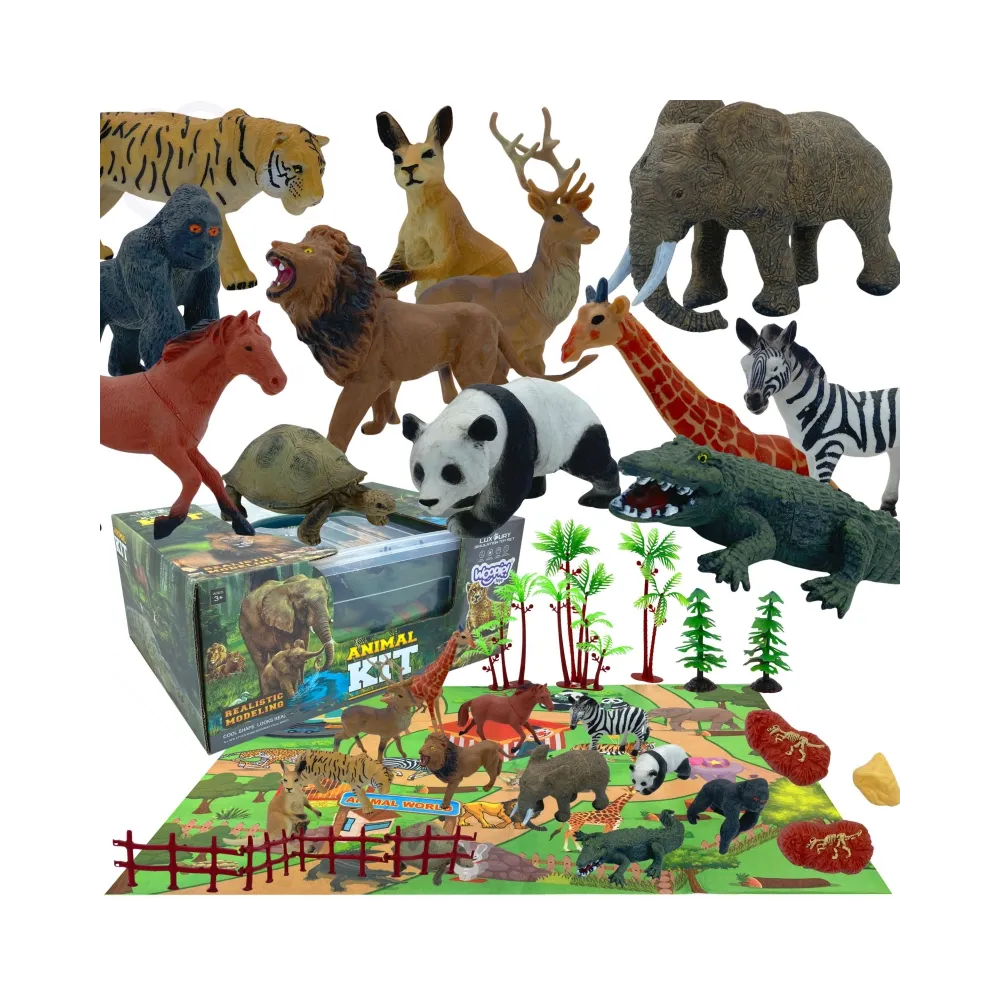 Zestaw figurek safari z matą do zabawy