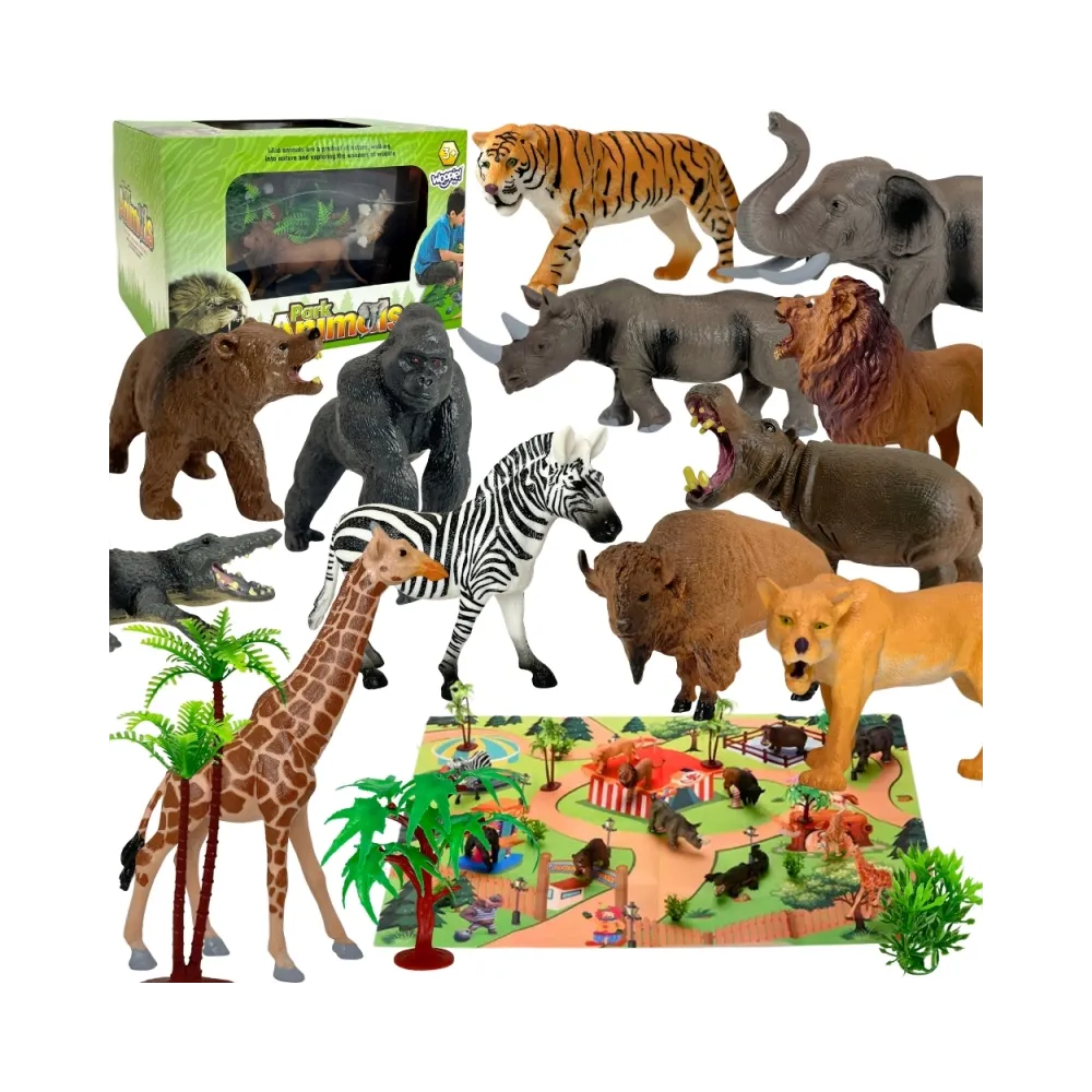 Zestaw figurek dzikich zwierząt WOOPIE z realistycznymi figurkami