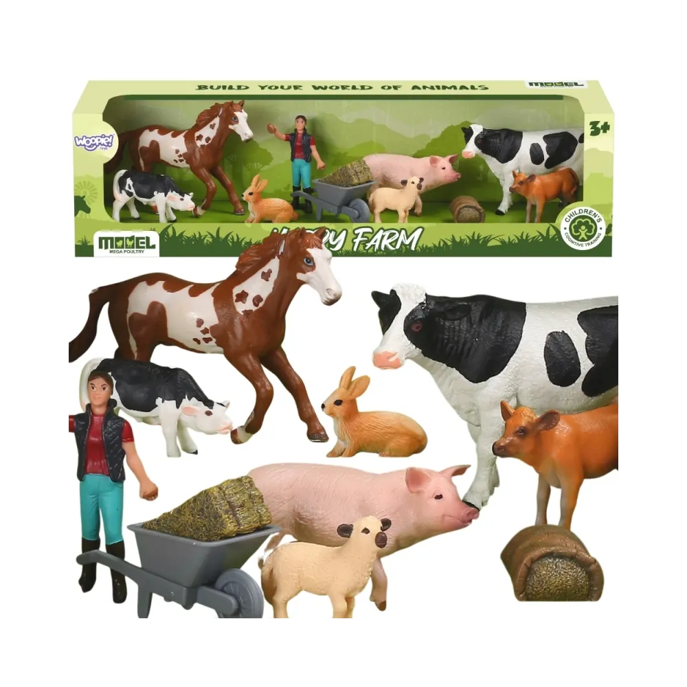 Figurki zwierząt z zestawu Szczęśliwa Farma, idealne do zabawy