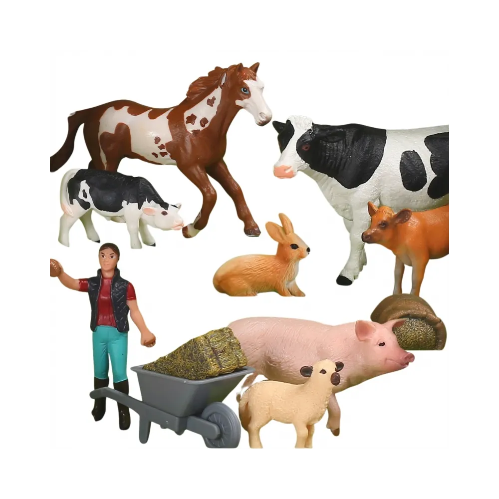 Realistyczne figurki farmowych zwierząt dla dzieci od 3 roku życia