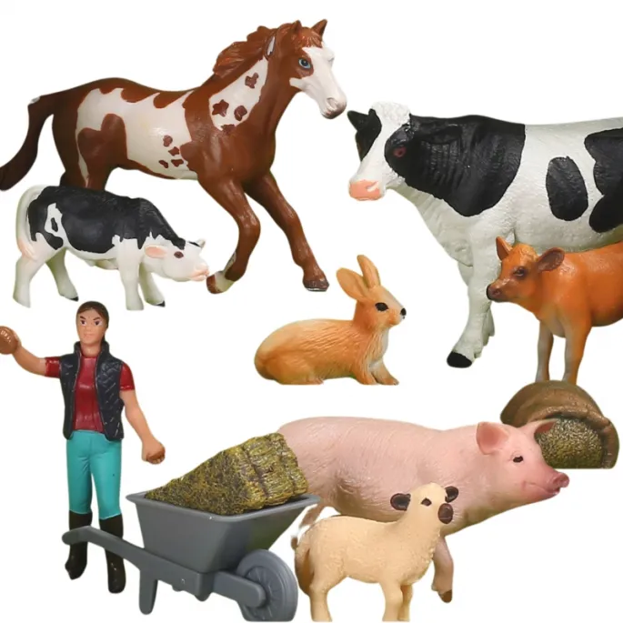 Realistyczne figurki farmowych zwierząt dla dzieci od 3 roku życia