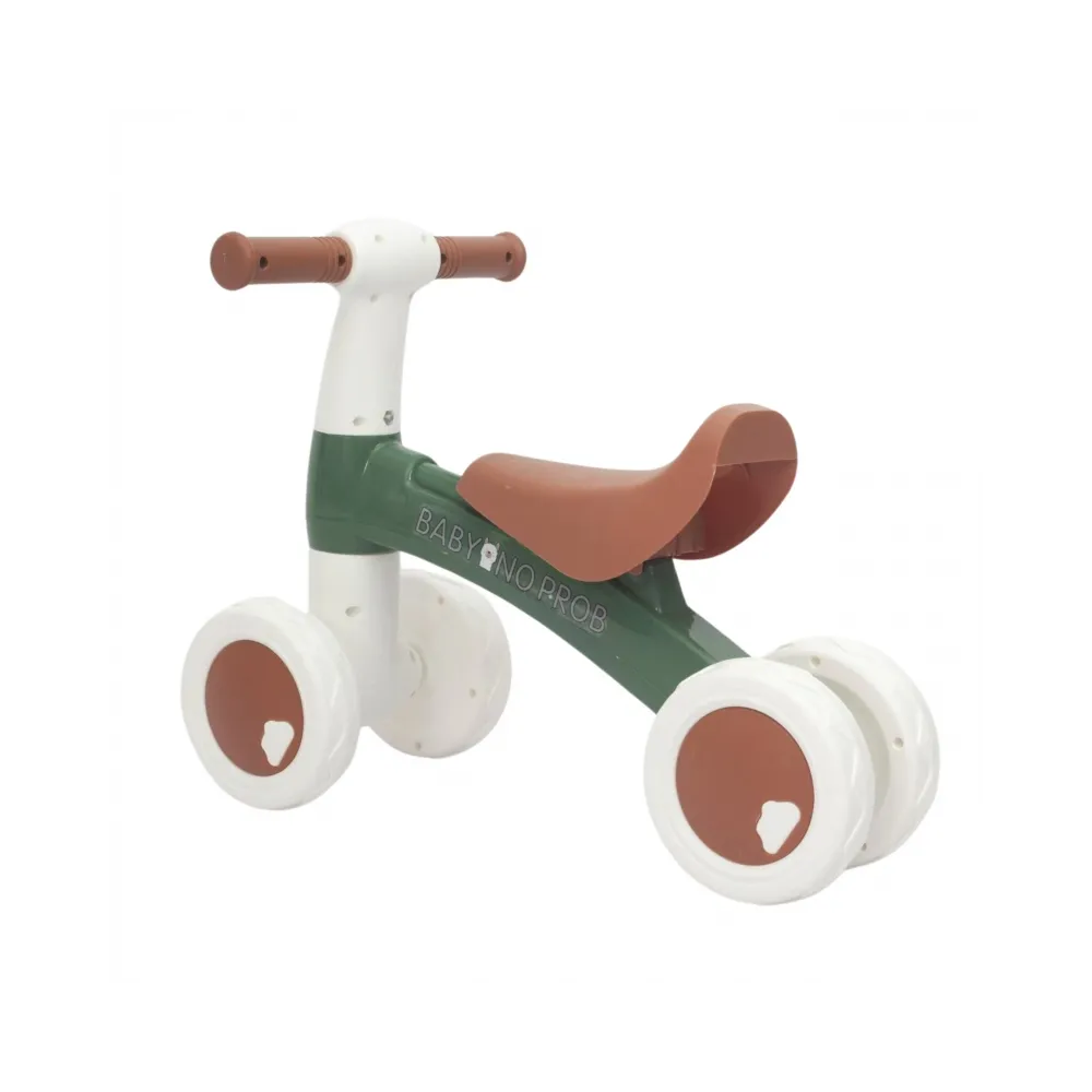 Ergonomiczne siedzisko w zielonym jeździku WOOPIE dla dzieci