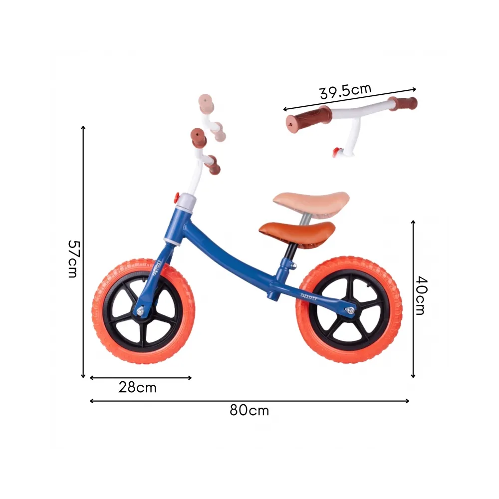 Lekki rowerek biegowy z antystatycznymi uchwytami