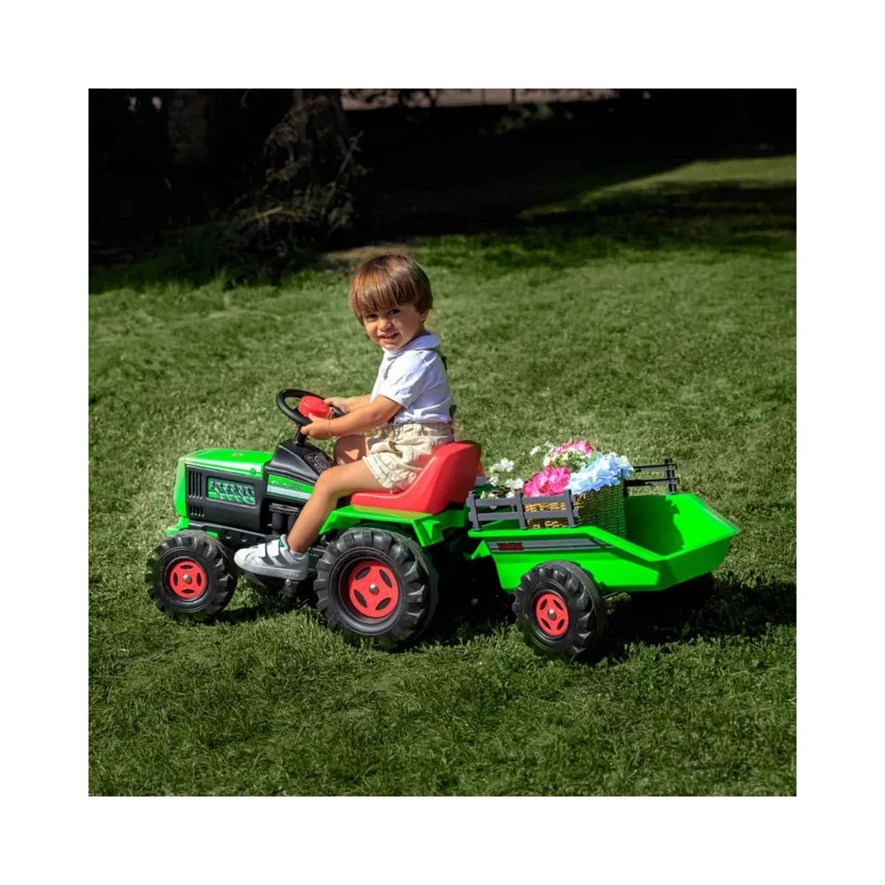 INJUSA Traktor Na Akumulator Basic 6V + Przyczepka