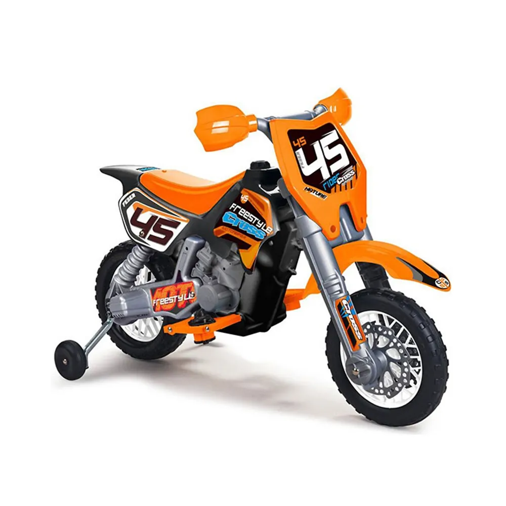 Pomarańczowy motocykl cross dla dzieci na akumulator 6V