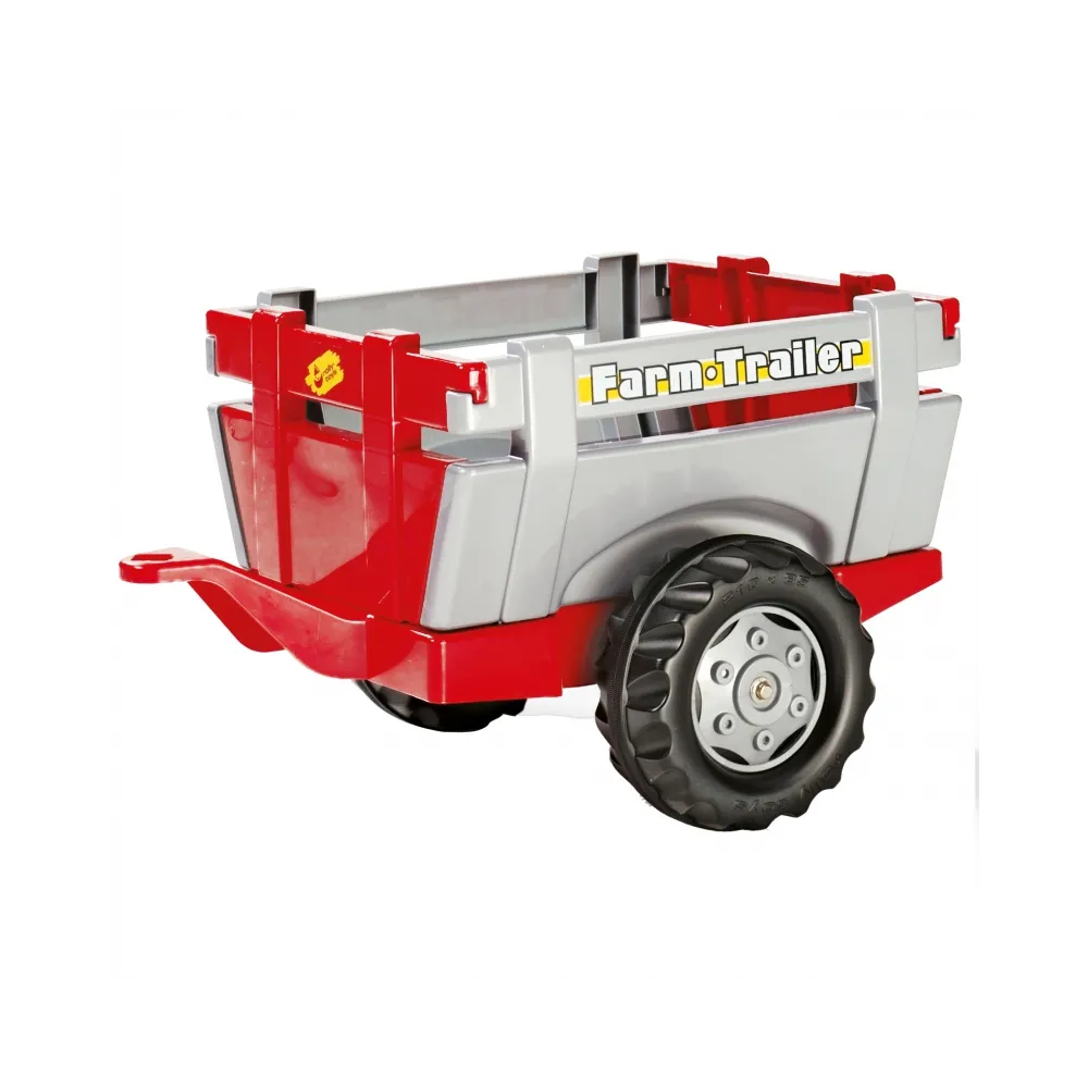 Czerwono-szara przyczepa Rolly Toys z otwieranymi burtami do dziecięcego traktora