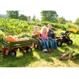 Trwała i stabilna przyczepa 3 osie do transportu zabawek.