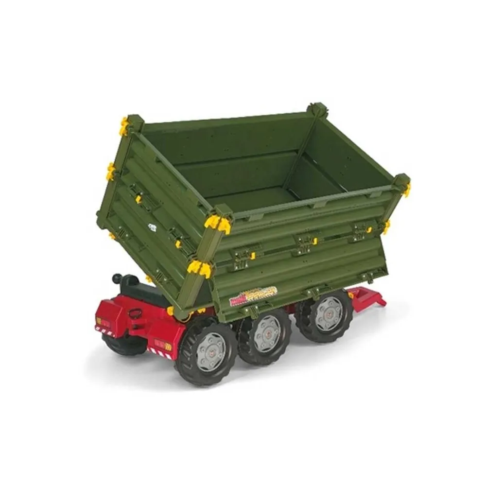 Wywrotna przyczepa z pokrętłem do zabawy dla dzieci.