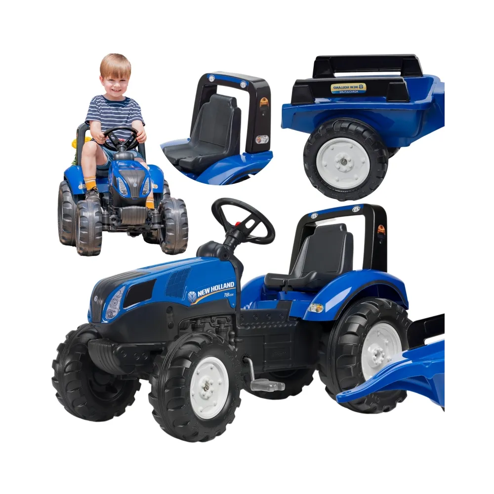 Traktor na pedały New Holland z przyczepką dla dzieci