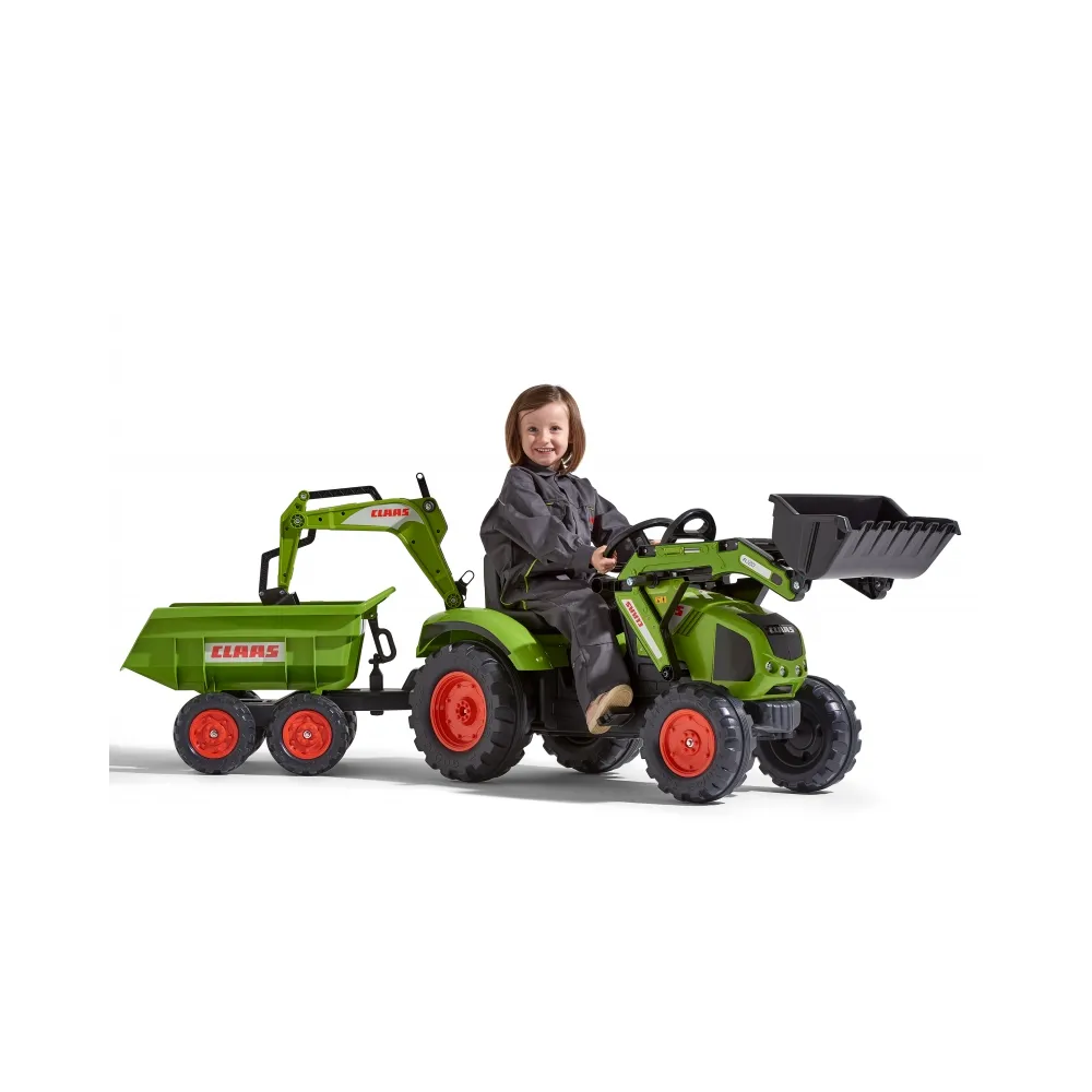 FALK Traktor CLAAS na pedały z przyczepą dla dzieci