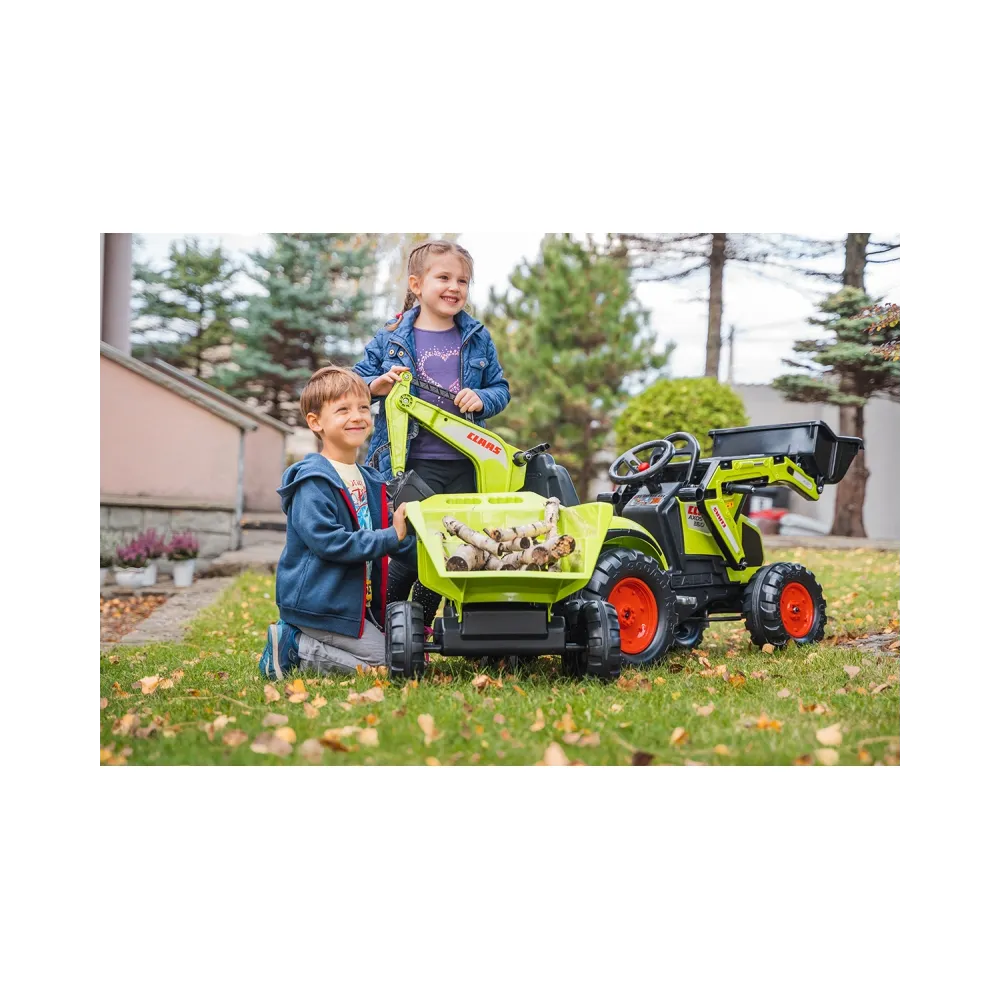 FALK Traktor CLAAS z klaksonem i ruchomą łyżką