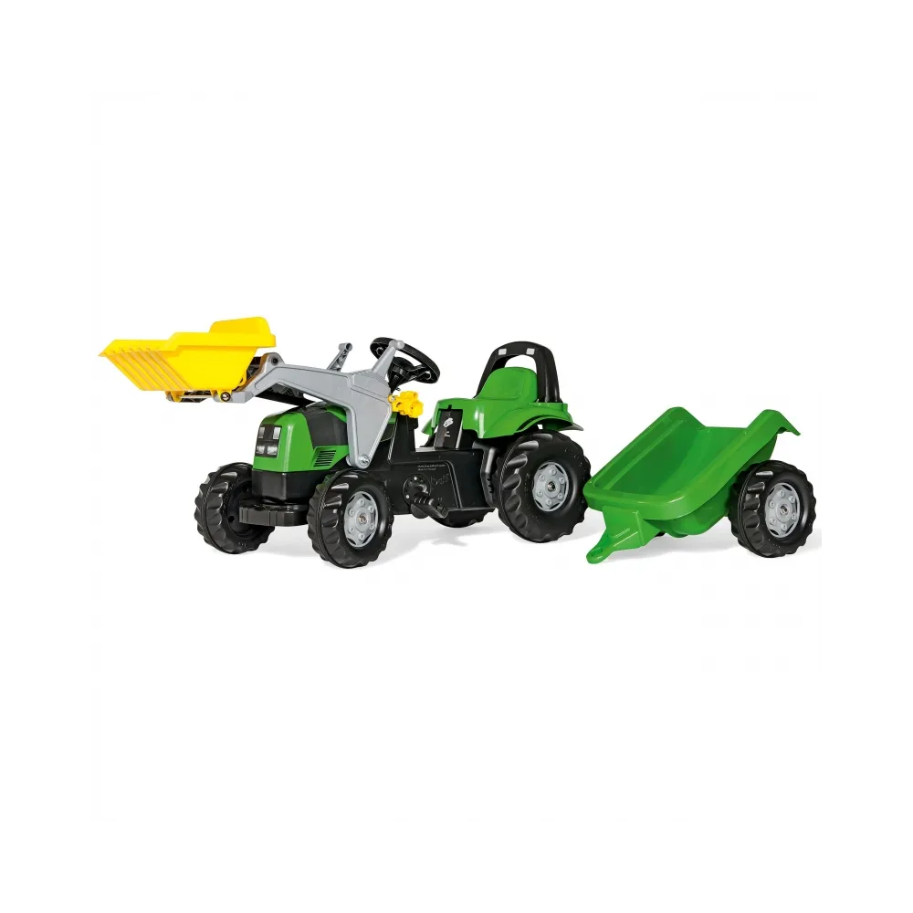 Traktor zabawkowy Deutz-Fahr Rolly Toys z przyczepką dla dzieci