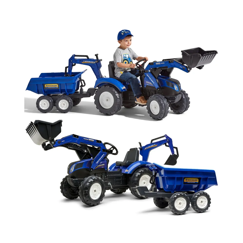 Niebieski traktorek FALK New Holland dla dzieci od 3 lat