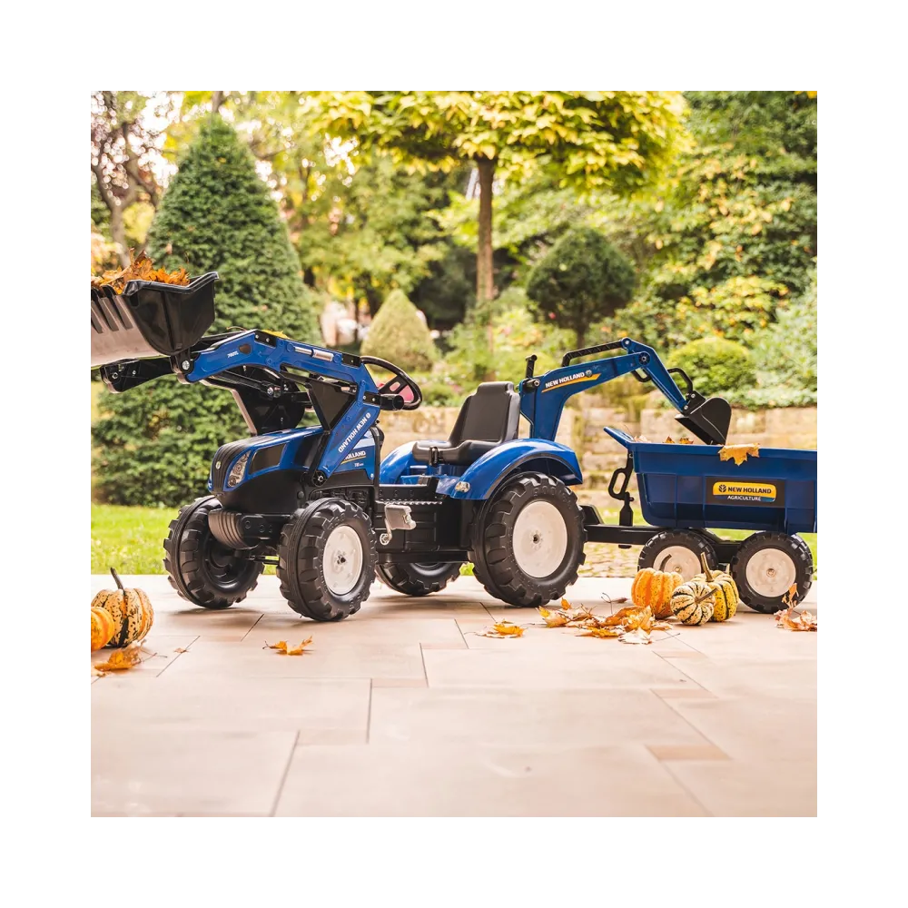 Traktorek na pedały z przyczepką idealny do zabawy na świeżym powietrzu