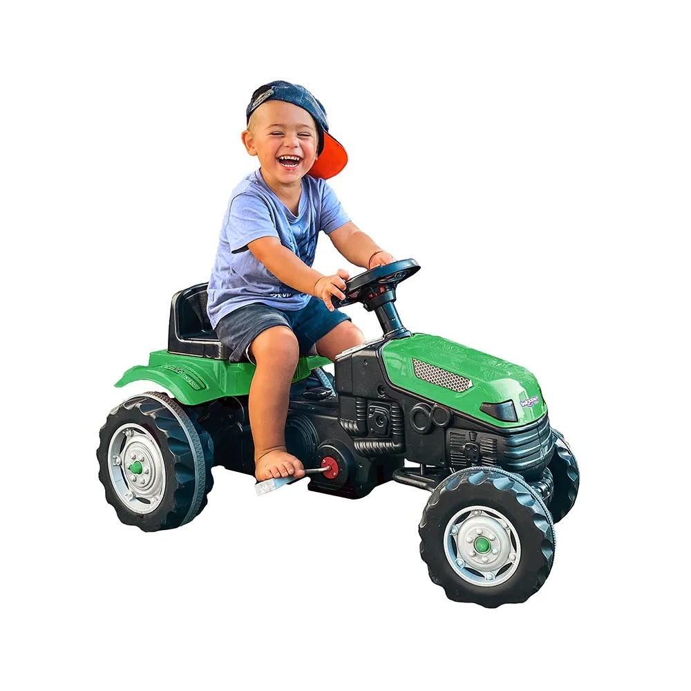 Ciągnik na pedały dla dzieci w kolorze zielonym