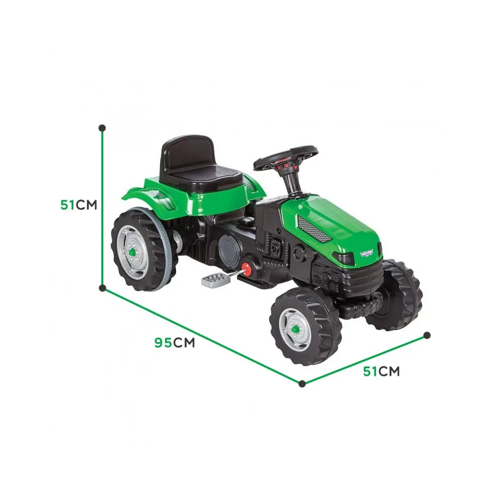 Bezpieczny traktor na pedały z cichymi kołami
