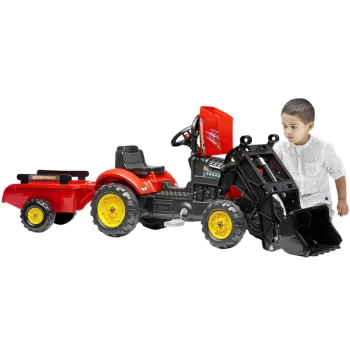 FALK traktorek z dużą przyczepą do transportu