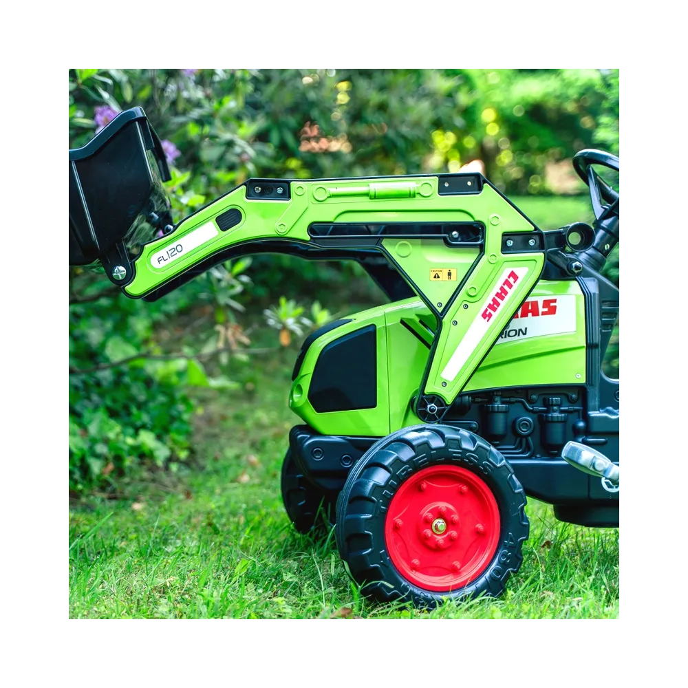 FALK Traktor CLAAS z ruchomą łyżką dla małych budowniczych.