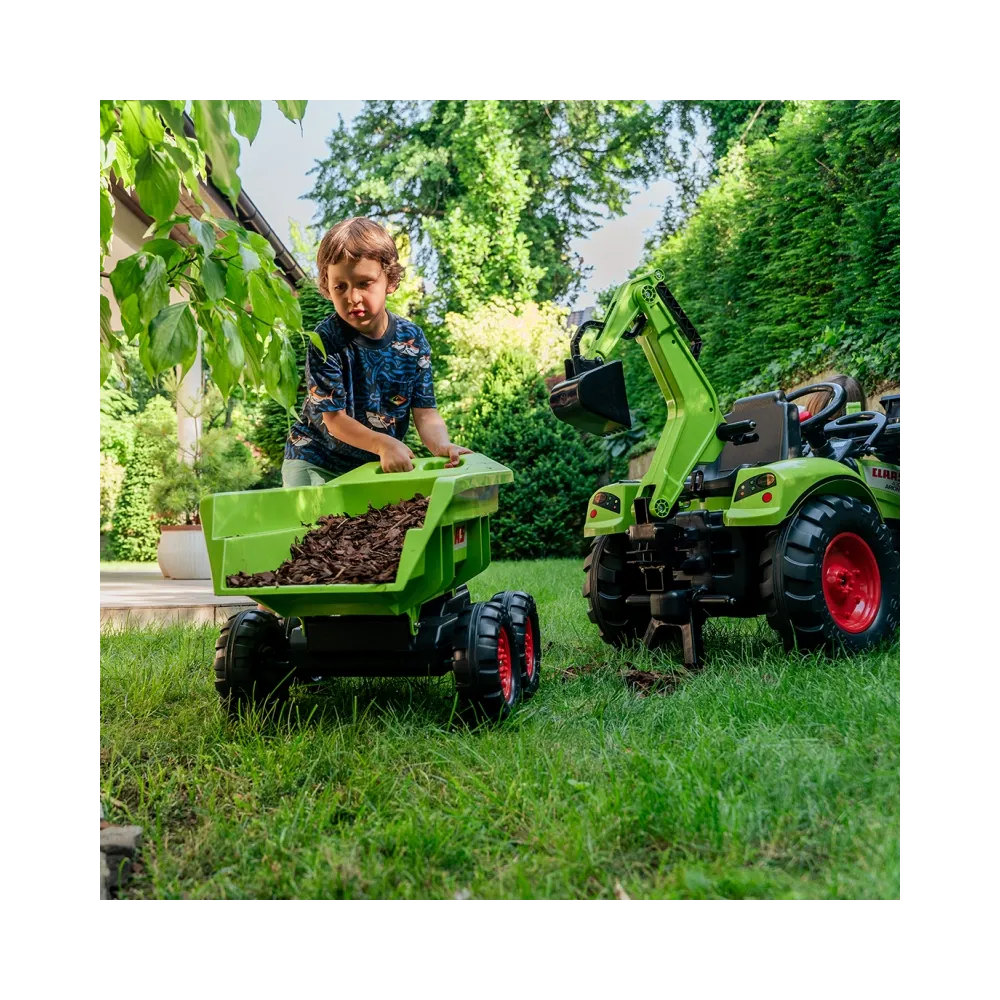 FALK Traktor CLAAS z odczepianą przyczepką dla dzieci