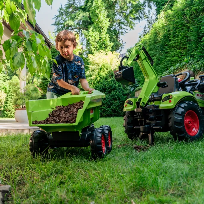 FALK Traktor CLAAS z odczepianą przyczepką dla dzieci
