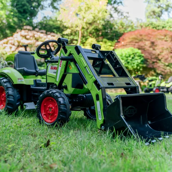 Traktor CLAAS AVEC na pedały z przyczepką FALK