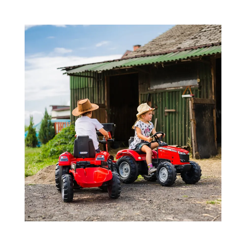 Dziecięcy traktor na pedały z odpinaną przyczepką