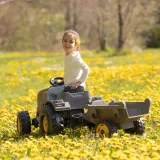 Szary traktor z przyczepą dla maluchów