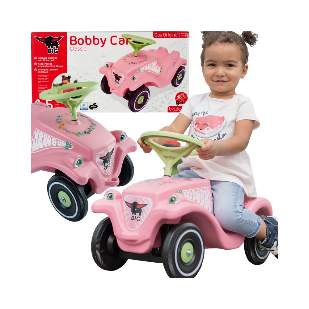 BIG Jeździk Bobby Car Classic Flower Różowy