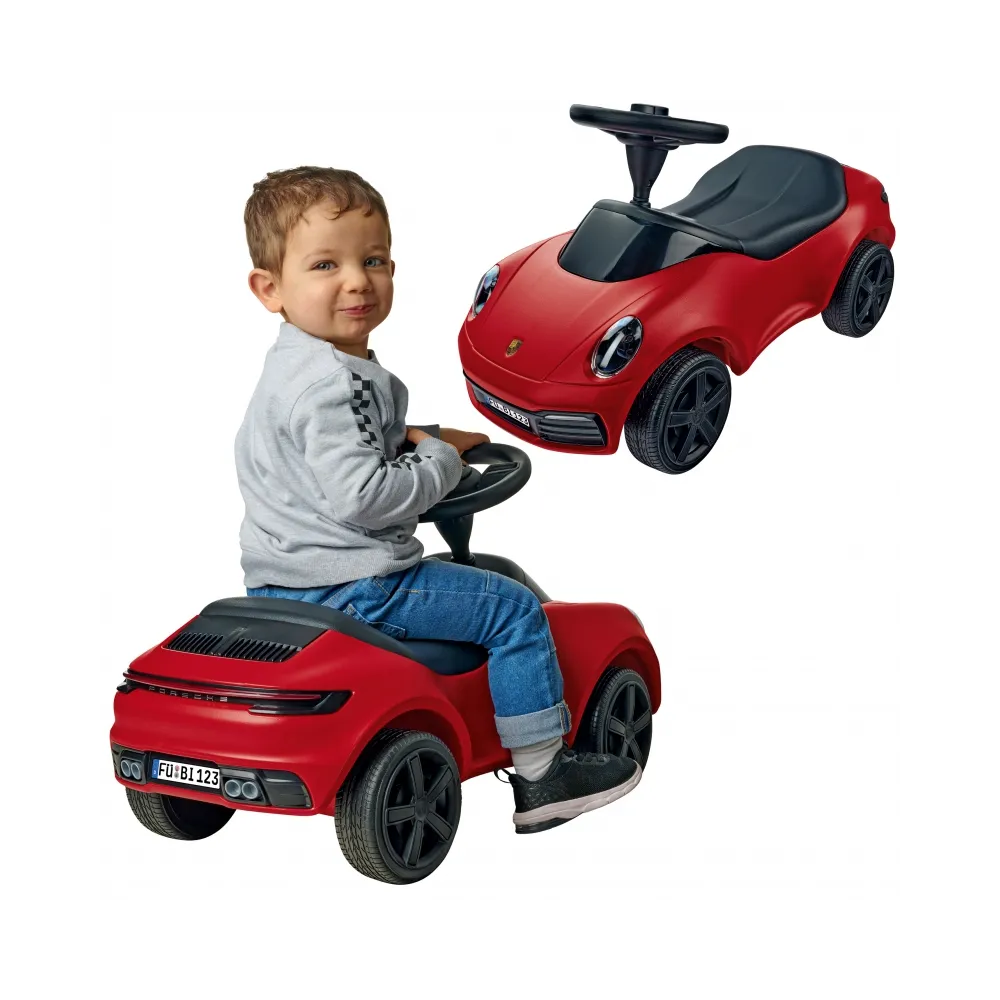 BIG Czerwony Jeździk Porsche 911 Klakson Ciche Koła