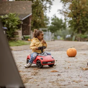 BIG Czerwony Jeździk Porsche 911 z Klaksonem i Cichymi Kołami