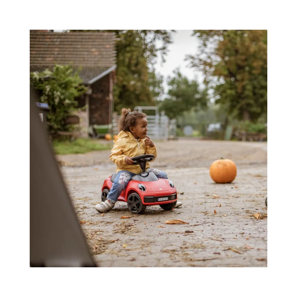 BIG Czerwony Jeździk Porsche 911 Klakson Ciche Koła