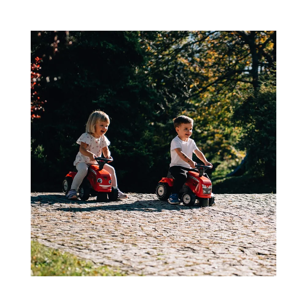 FALK Traktorek Baby Massey Ferguson Czerwony z Przyczepką + akc. Od 1 roku