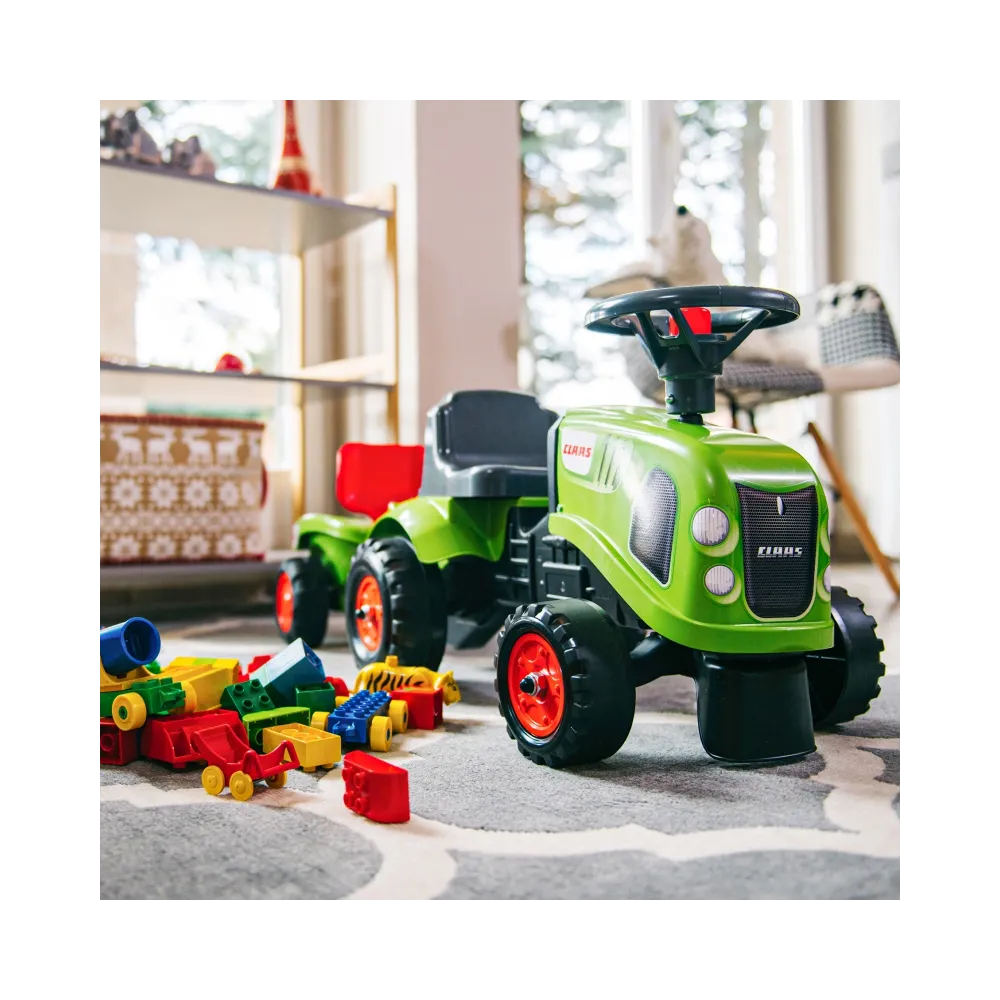 FALK Traktorek Baby Claas Zielony z Przyczepką + akc. od 1 roku