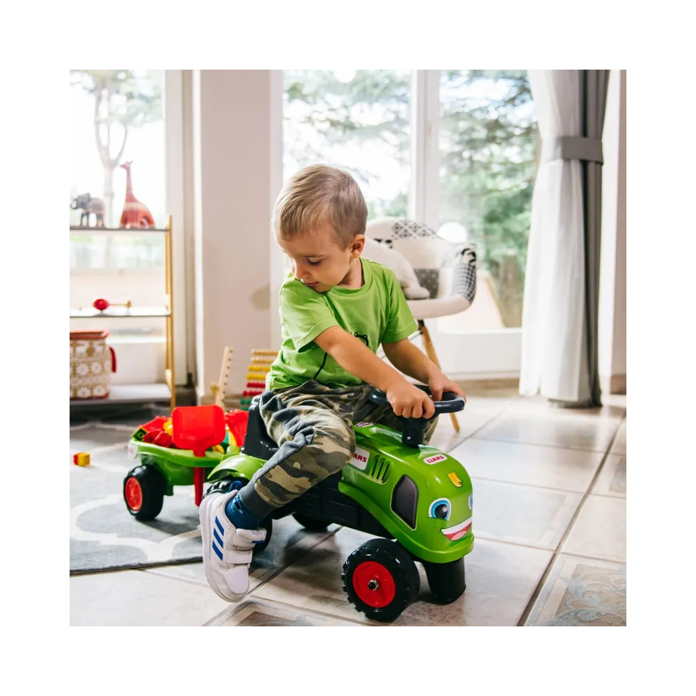FALK Traktorek Baby Claas Zielony z Przyczepką + akc. od 1 roku